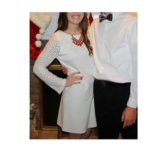 White dress with beautiful long sleeves !!